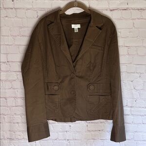 LOFT Ann Taylor Women's chocolate Brown Utility Jacket Size 12